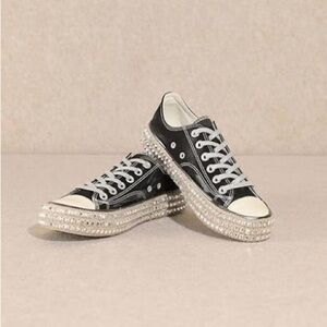 Mi.iM Black and Silver Studded Sneakers